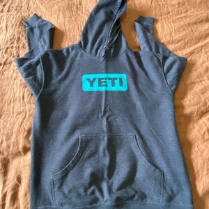 YETI Logo Hoodie - Charcoal with Teal Logo